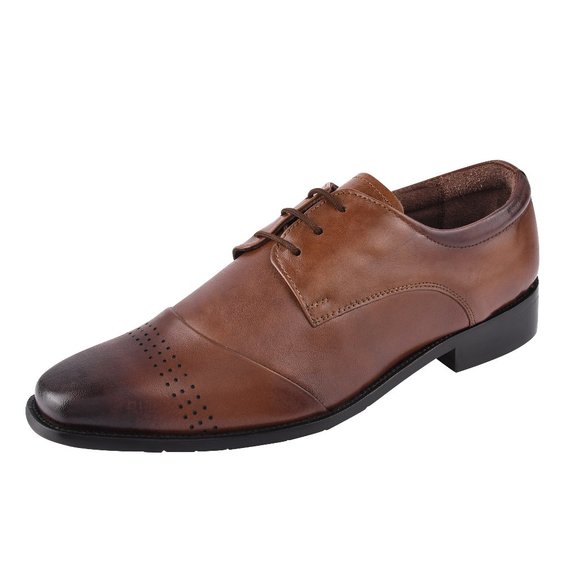 LIBERTYZENO Brown Leather Oxford Style Dress Shoes main image 4